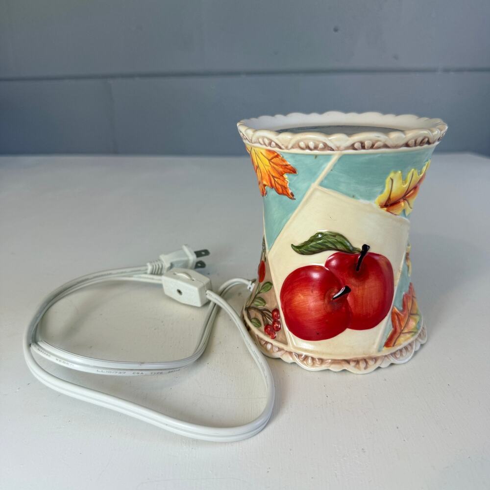 Yankee Candle Apple Patchwork Electric Wax Tart Warmer Fall Ceramic Melter